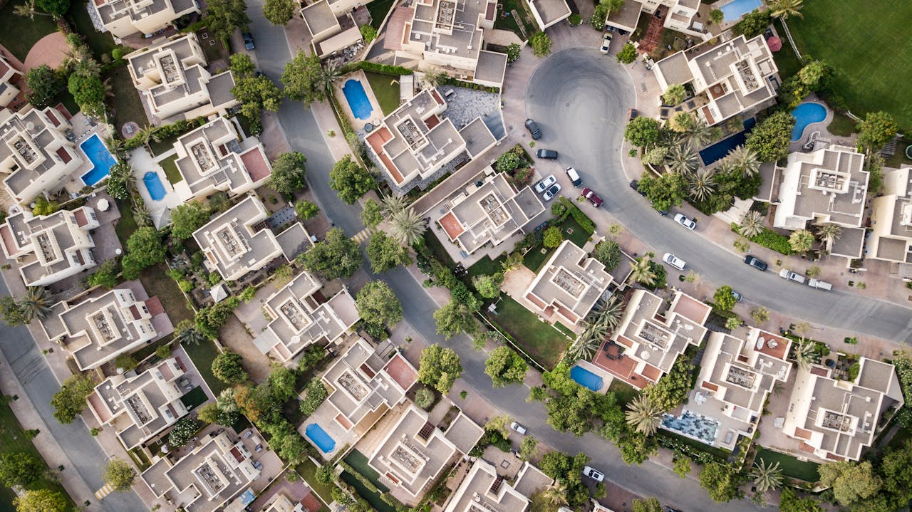 Vista aerea de zona residencial