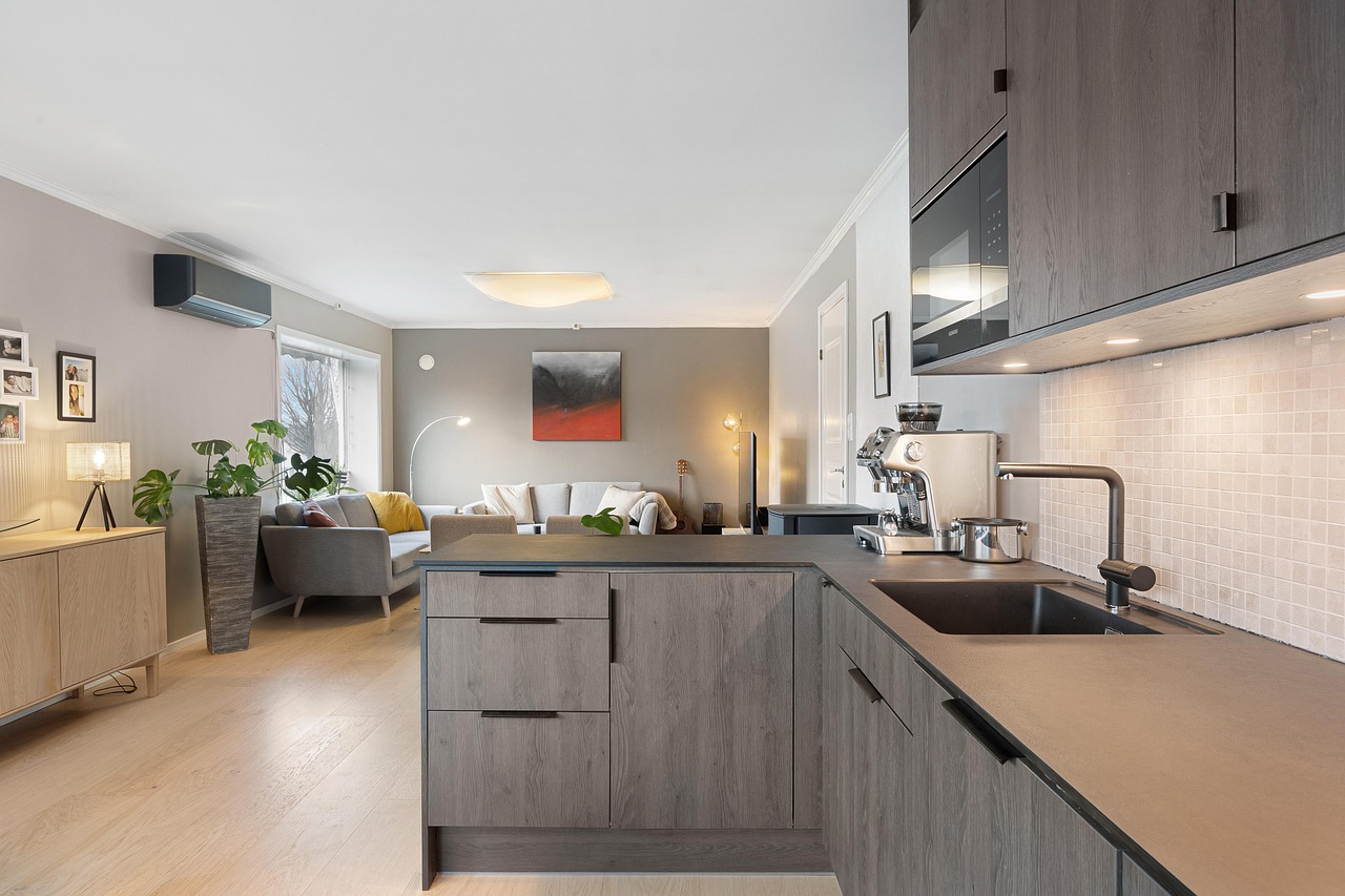 Departamento amueblado, cocina y sala